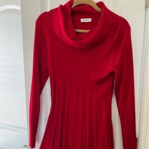 Calvin Klein Red cowl neck sweater dress